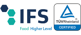 IFS Food Higher Level (97.34%) certificate by TÜV Rheinland 